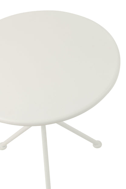 Garden Table Tripod Round Metal White Small