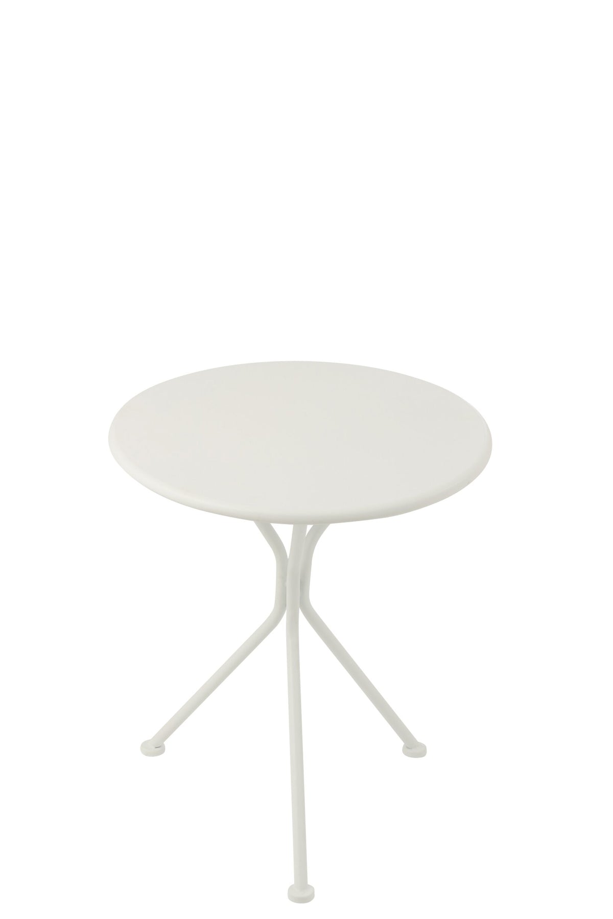 Garden Table Tripod Round Metal White Small