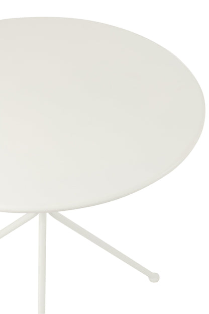 Garden Table Tripod Round Metal White Large