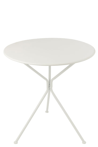 Garden Table Tripod Round Metal White Large