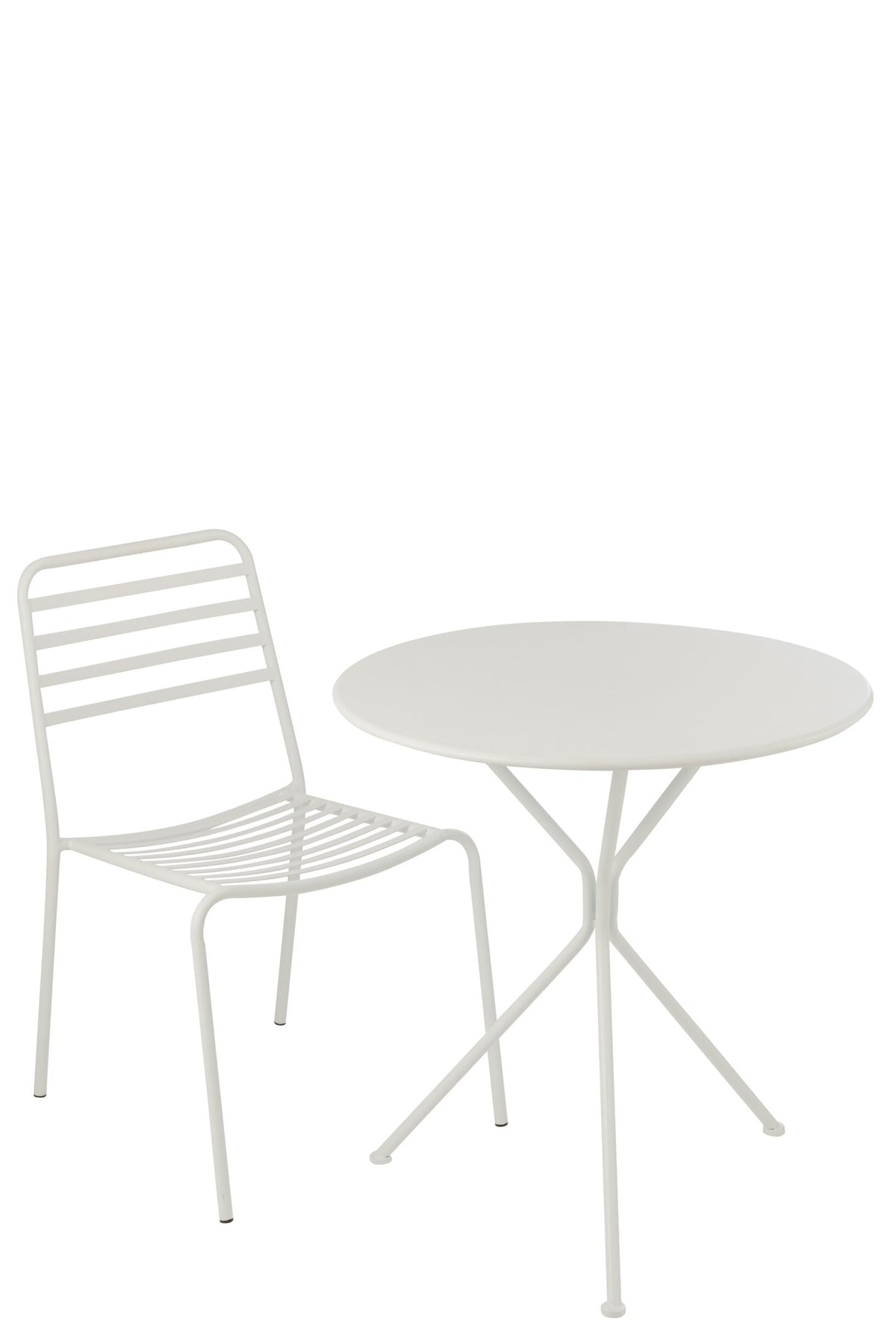 Garden Table Tripod Round Metal White Large