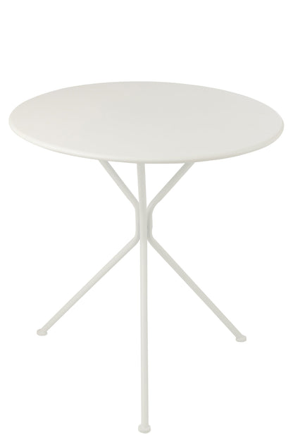 Garden Table Tripod Round Metal White Large
