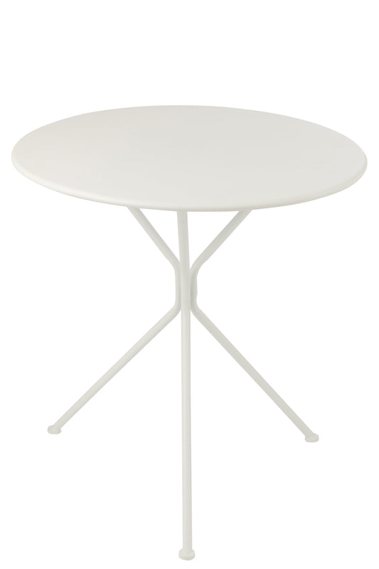 Garden Table Tripod Round Metal White Large