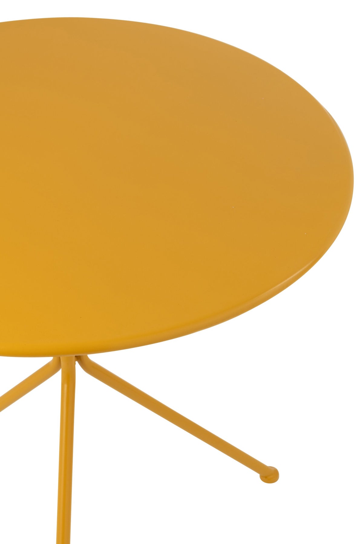 Garden Table Tripod Round Metal Ocher Yellow Large