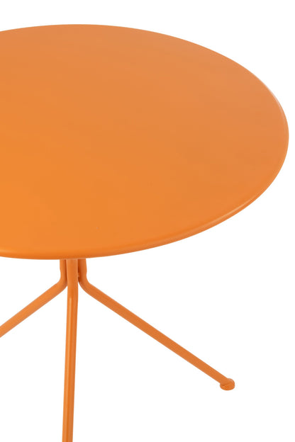 Garden Table Tripod Round Metal Orange Large