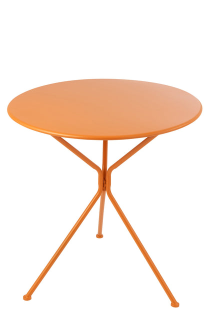 Garden Table Tripod Round Metal Orange Large
