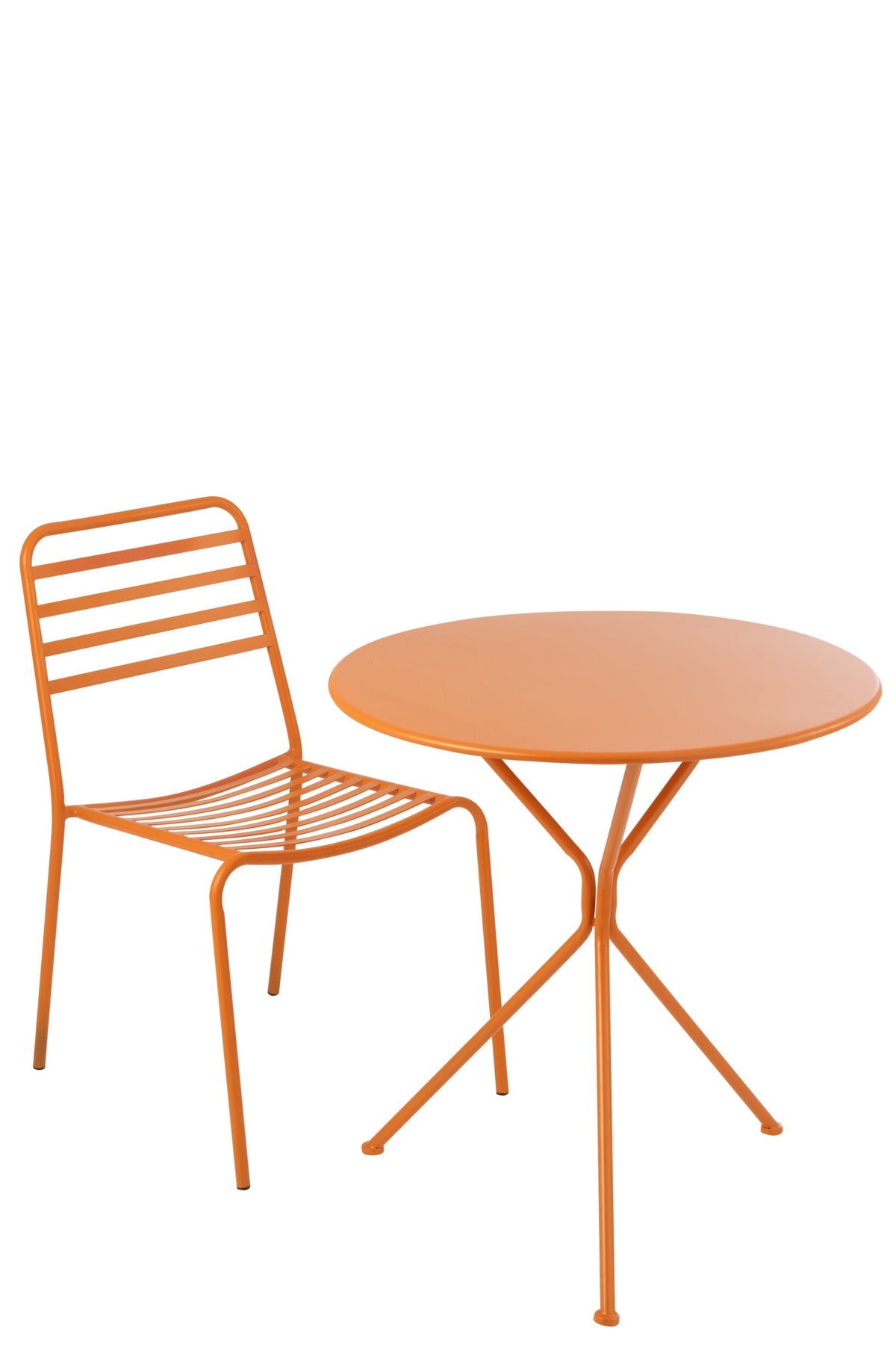 Garden Table Tripod Round Metal Orange Large