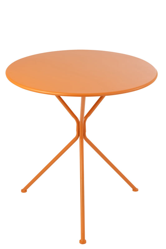 Garden Table Tripod Round Metal Orange Large