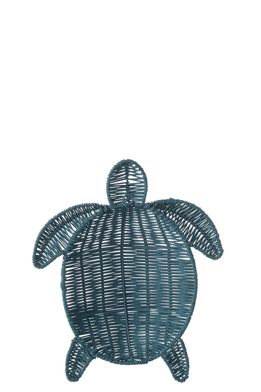 Wall Decoration Turtle Iron Dark Blue Small