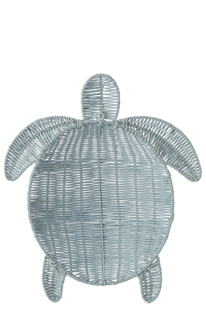 Wall Decoration Turtle Iron Light Blue Large