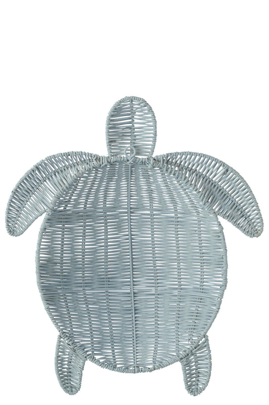 Wall Decoration Turtle Iron Light Blue Large