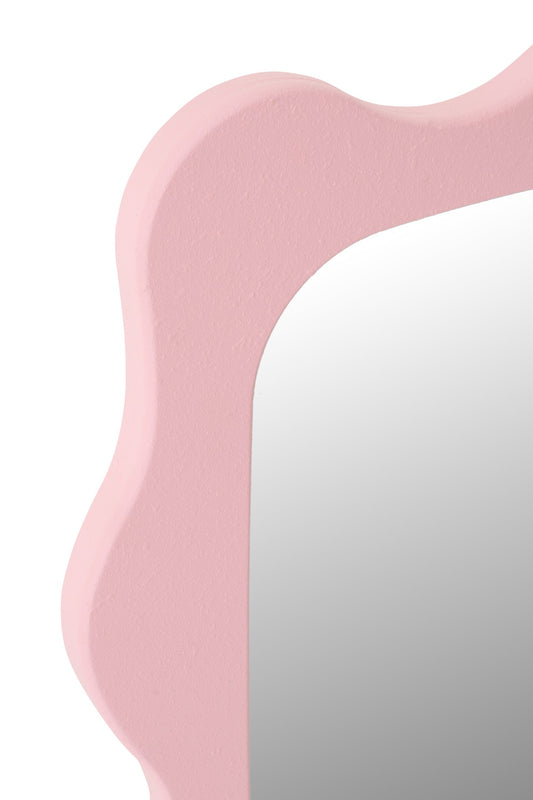Wall Mirror Waves MDF Light Pink