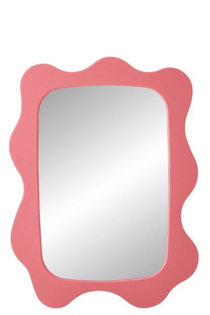 Wall Mirror Waves MDF Dark Pink