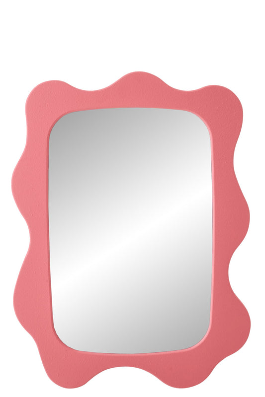 Wall Mirror Waves MDF Dark Pink