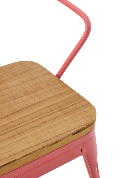 Kids Chair Evi Iron/Plywood Dark Pink