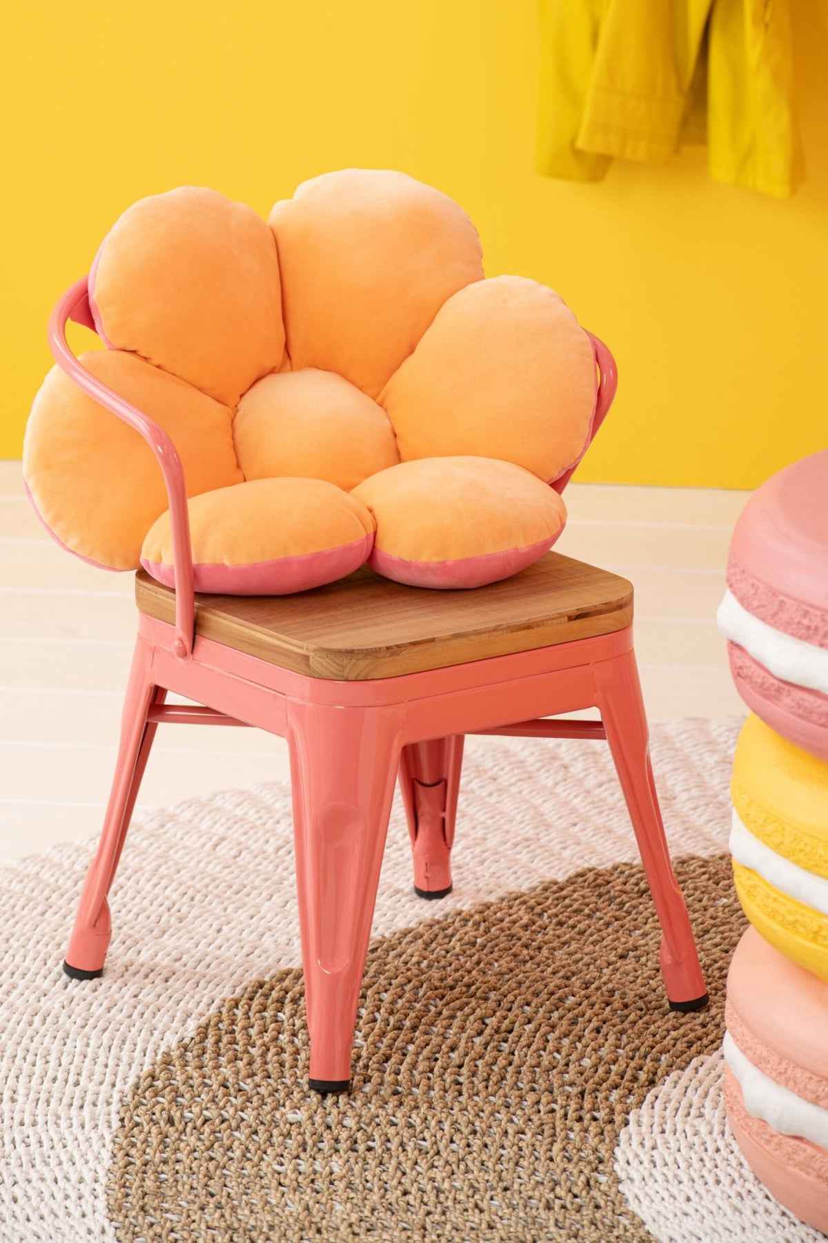Kids Chair Evi Iron/Plywood Dark Pink