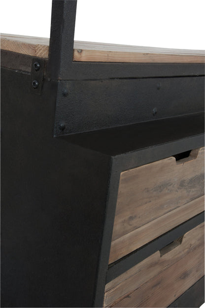 Rack+Ladder 4shelves Wood/Metal Natural/Brown 160X45X243Cm