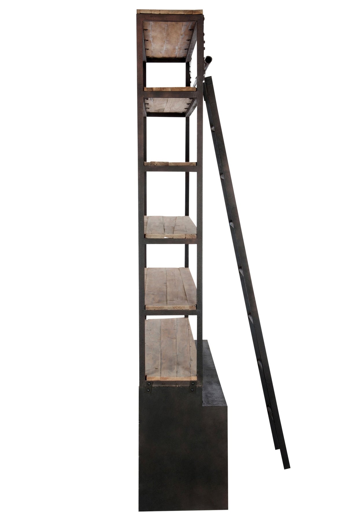 Rack+Ladder 4shelves Wood/Metal Natural/Brown 160X45X243Cm