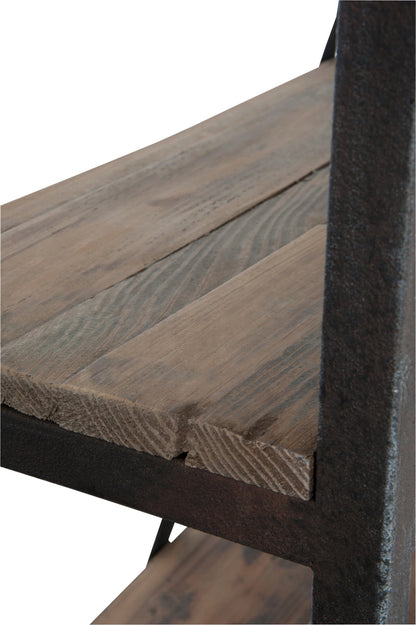Rack+Ladder 4shelves Wood/Metal Natural/Brown 160X45X243Cm