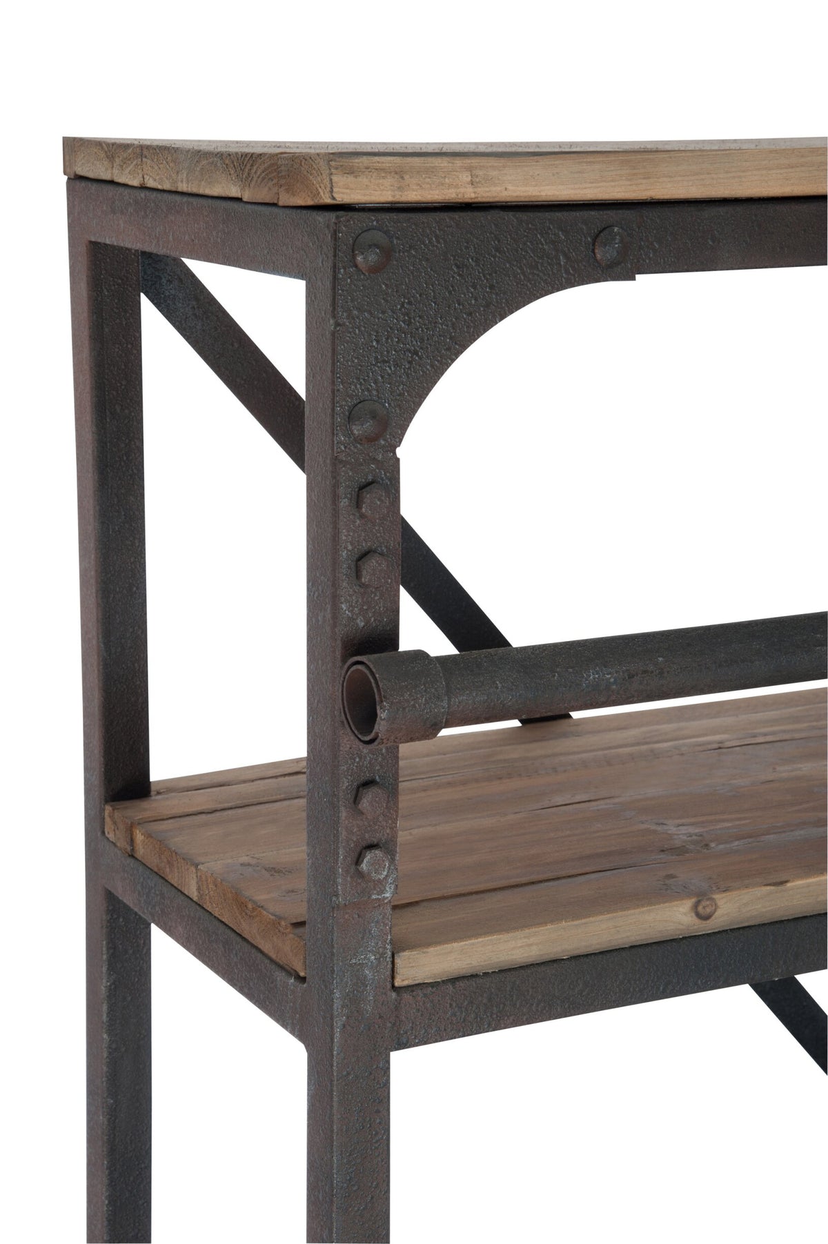 Rack+Ladder 4shelves Wood/Metal Natural/Brown 160X45X243Cm