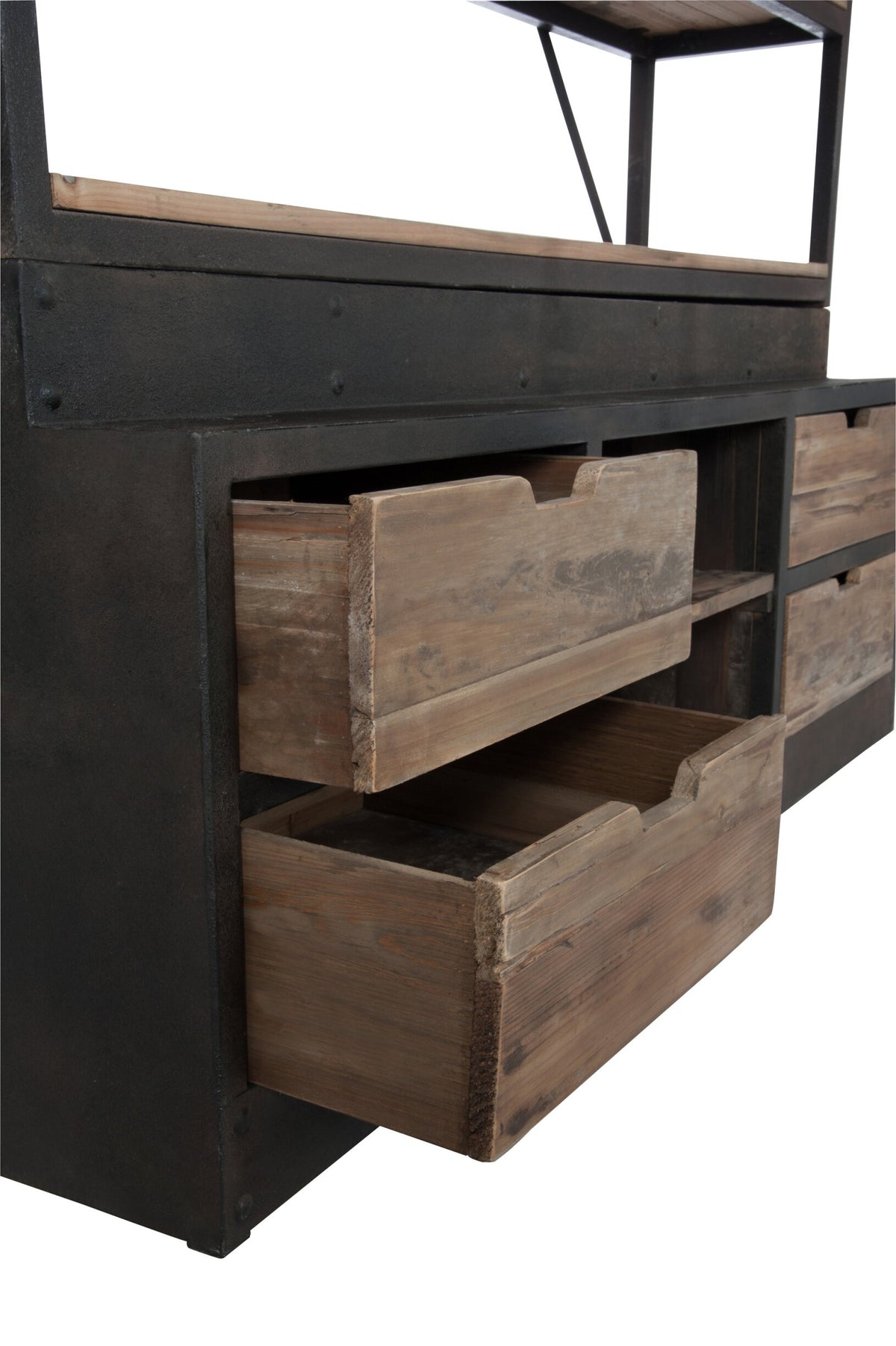 Rack+Ladder 4shelves Wood/Metal Natural/Brown 160X45X243Cm