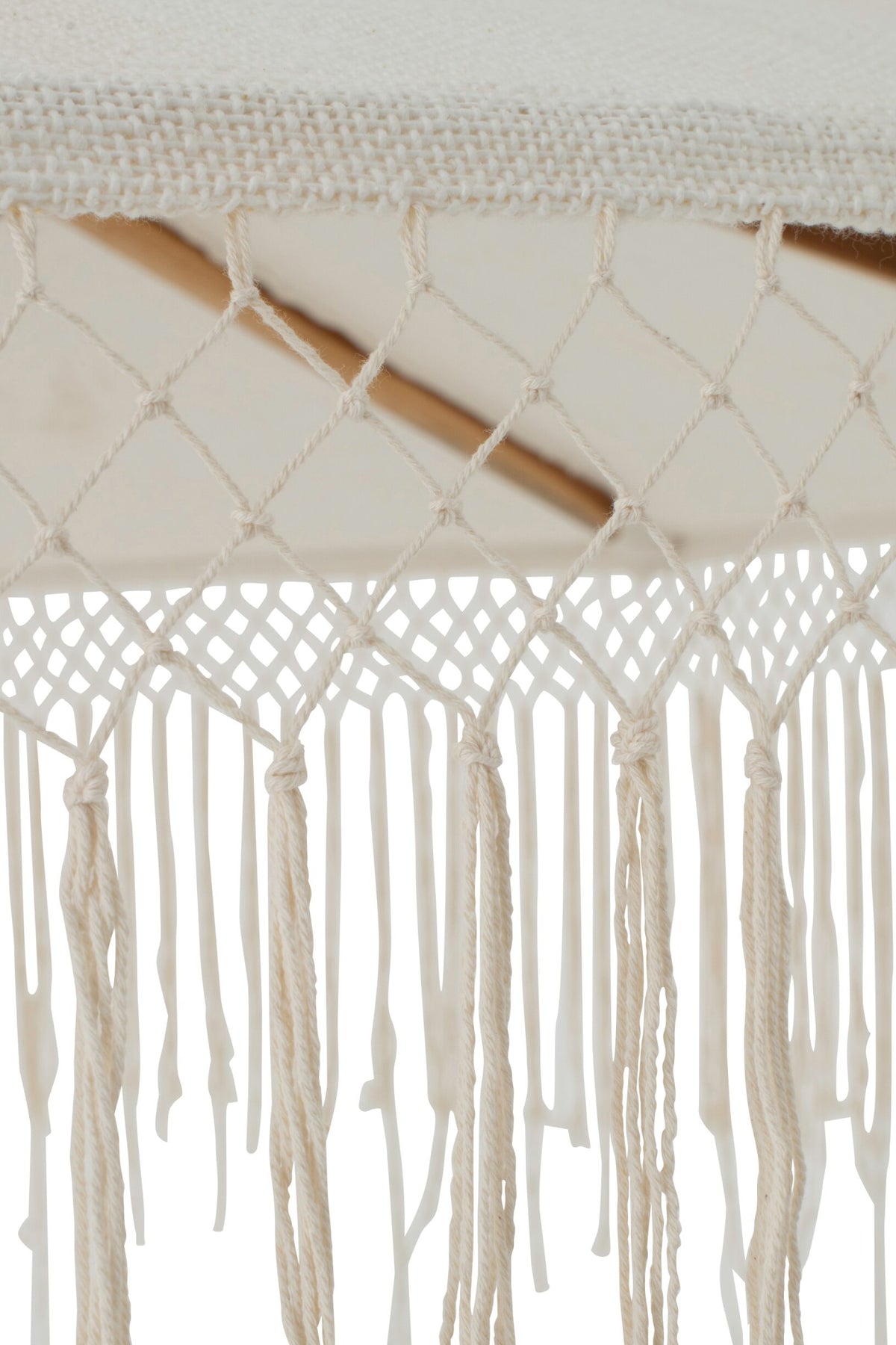 Parasol macramé hout ecru