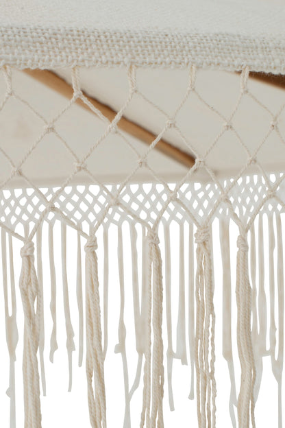 Parasol macramé hout ecru