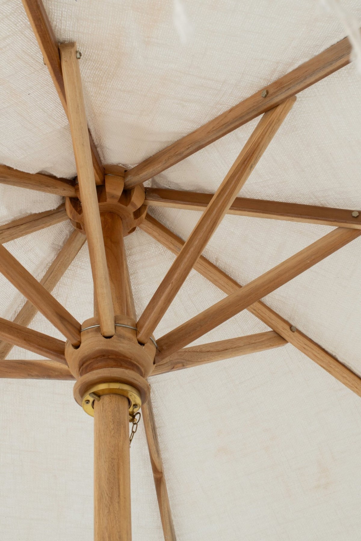 Parasol macramé hout ecru