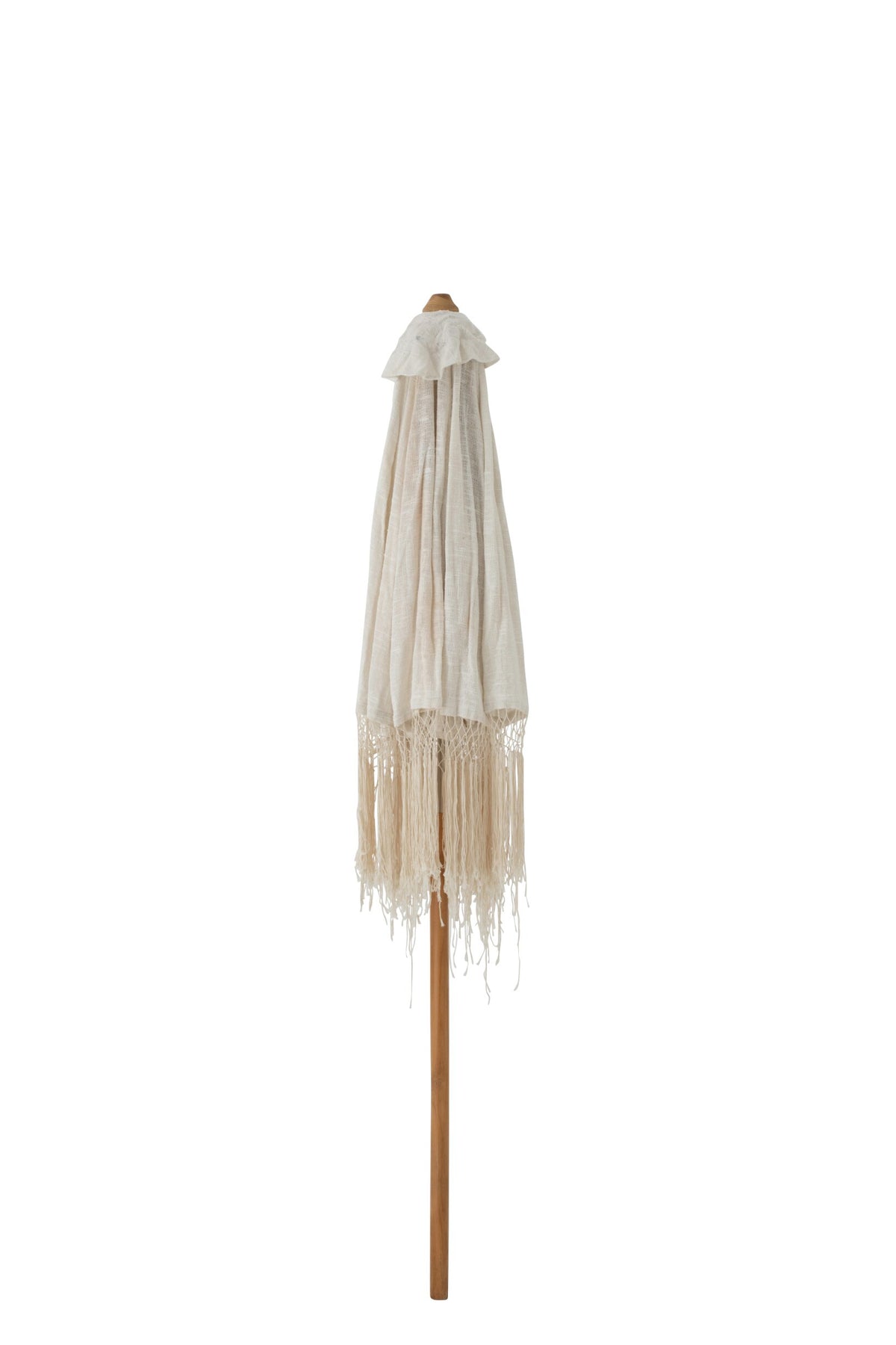 Parasol macramé hout ecru