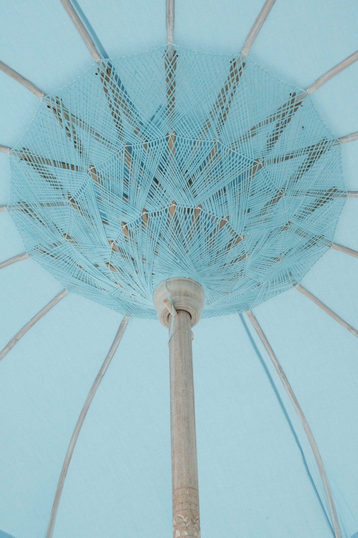 Parasol Bobbi bamboe/katoen lichtblauw