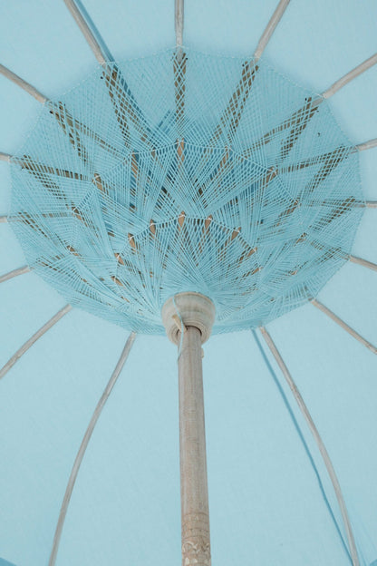 Parasol Bobbi bamboe/katoen lichtblauw