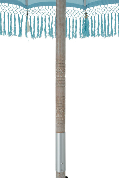Parasol Bobbi bamboe/katoen lichtblauw