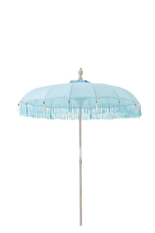 Parasol Bobbi bamboe/katoen lichtblauw