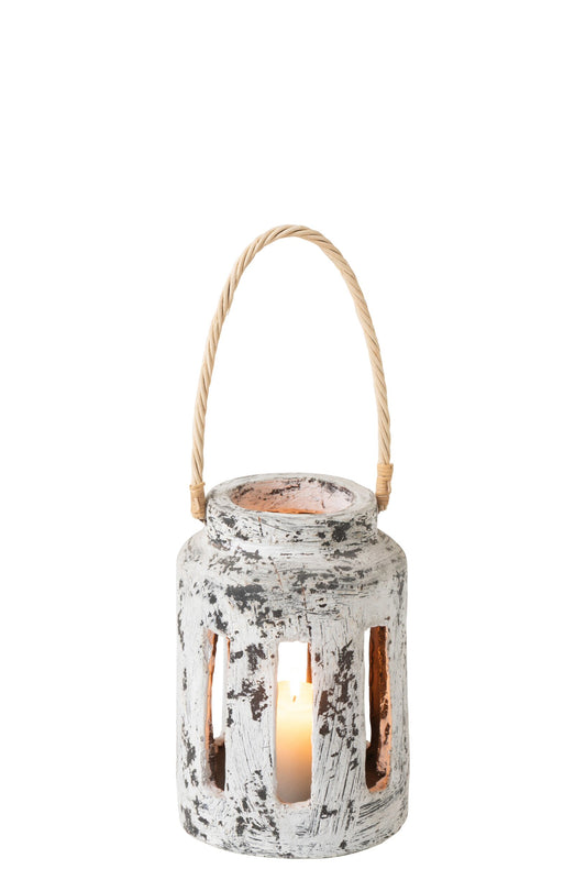 Lantaarn Ruby Terracotta Zwart/Wit