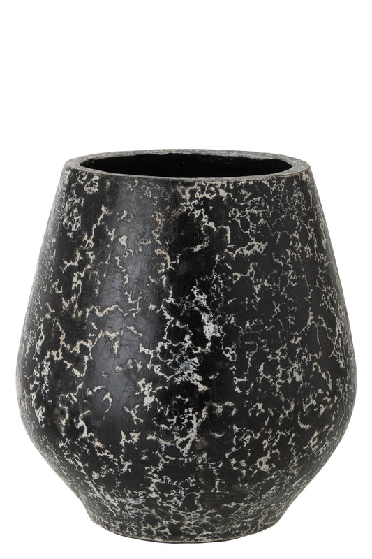 Flowerpot Ruby Terracotta Black/White Large