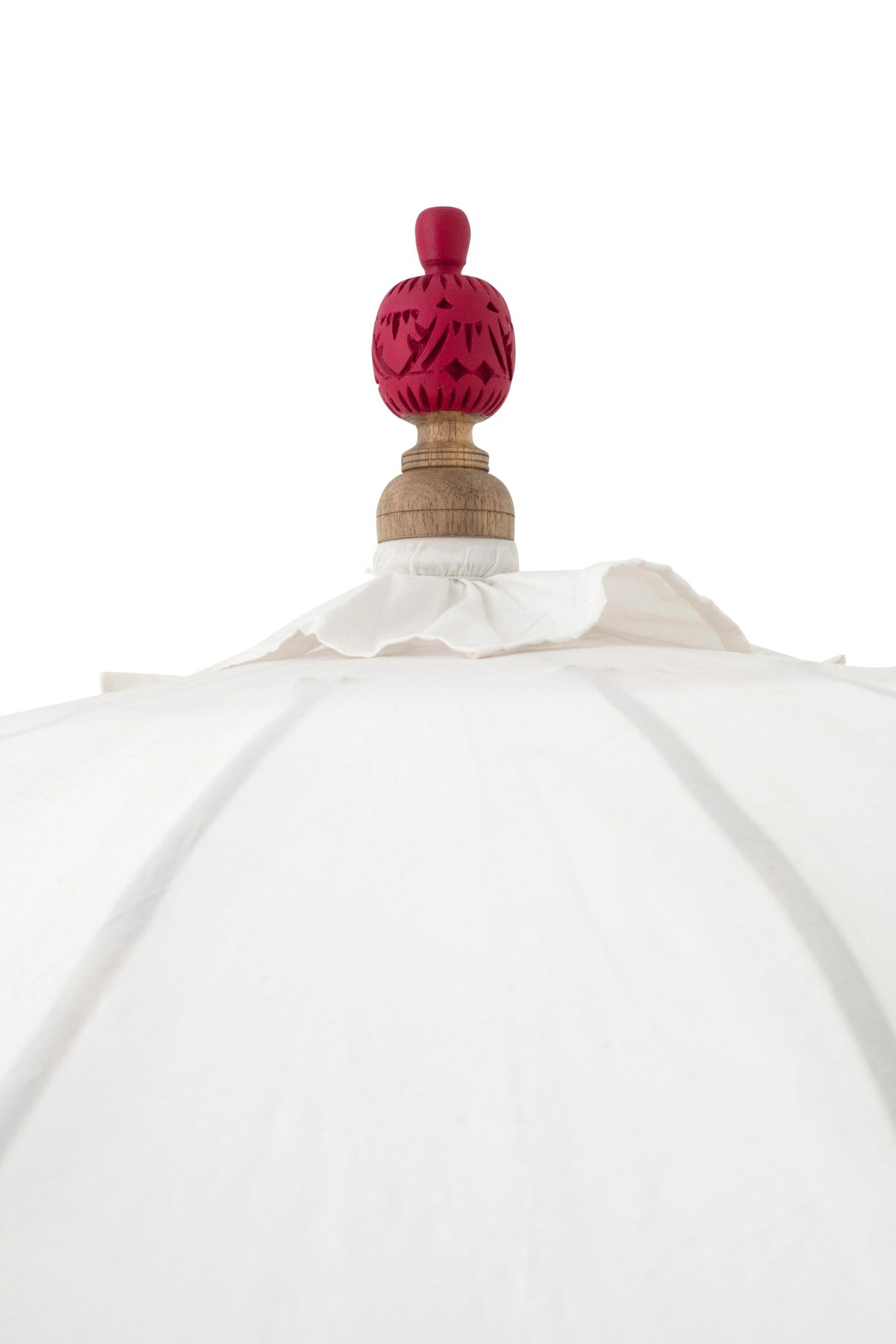 Parasol Flavie hout/katoen ecru/roze