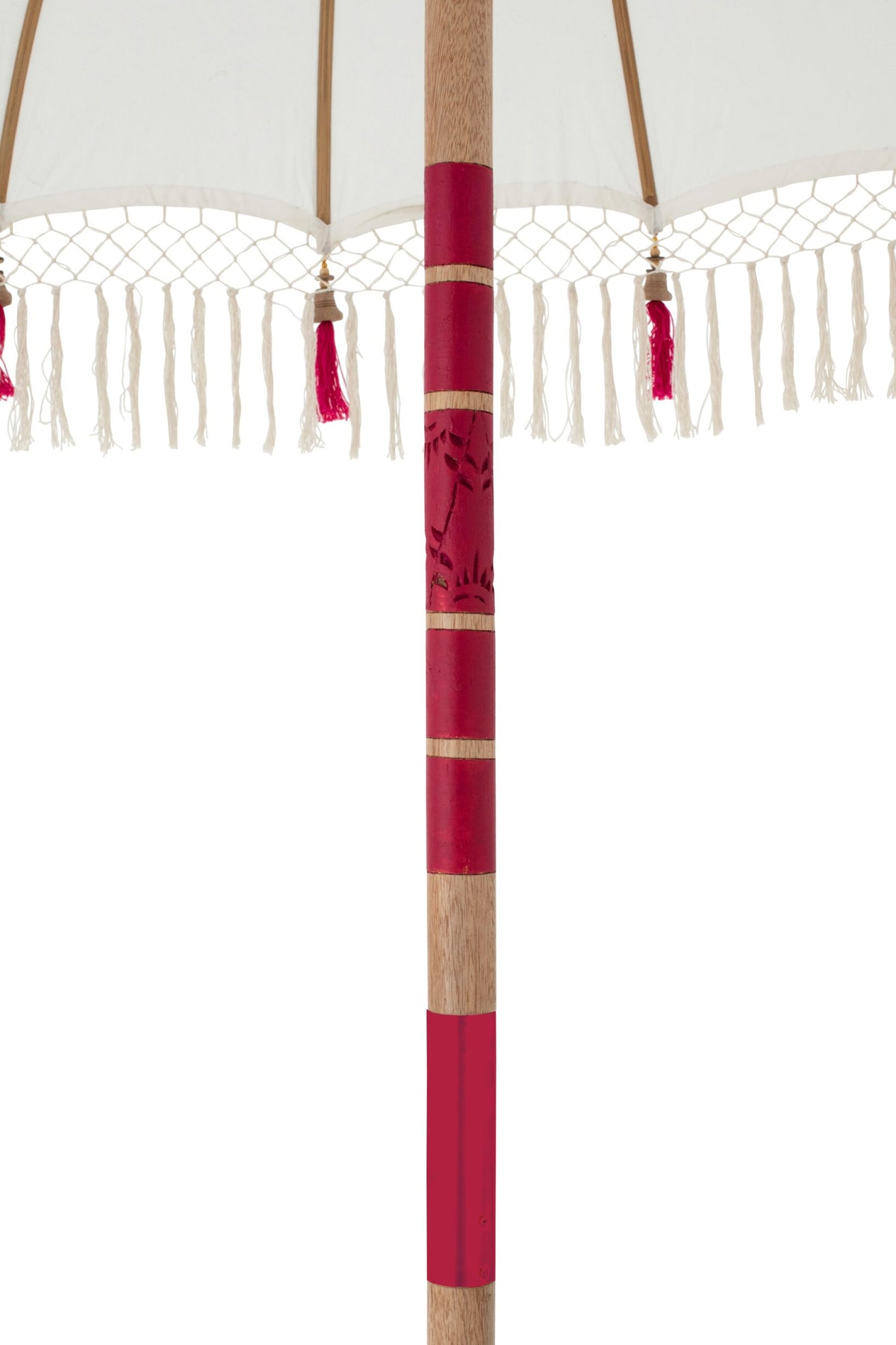 Parasol Flavie hout/katoen ecru/roze
