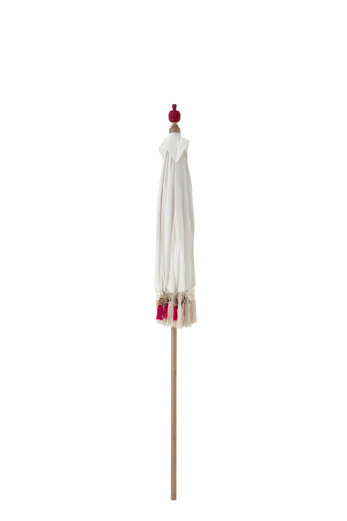 Parasol Flavie hout/katoen ecru/roze