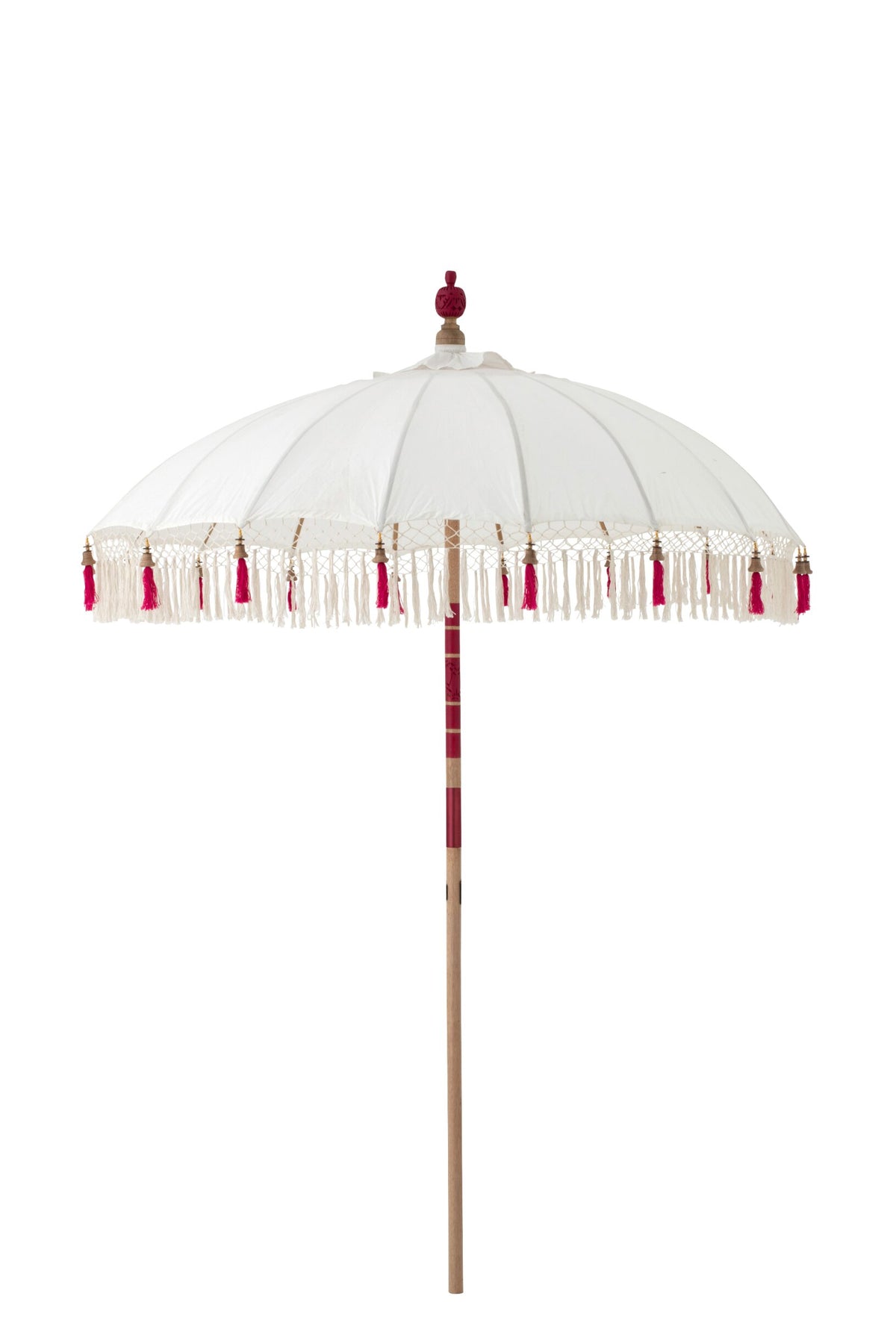 Parasol Flavie hout/katoen ecru/roze