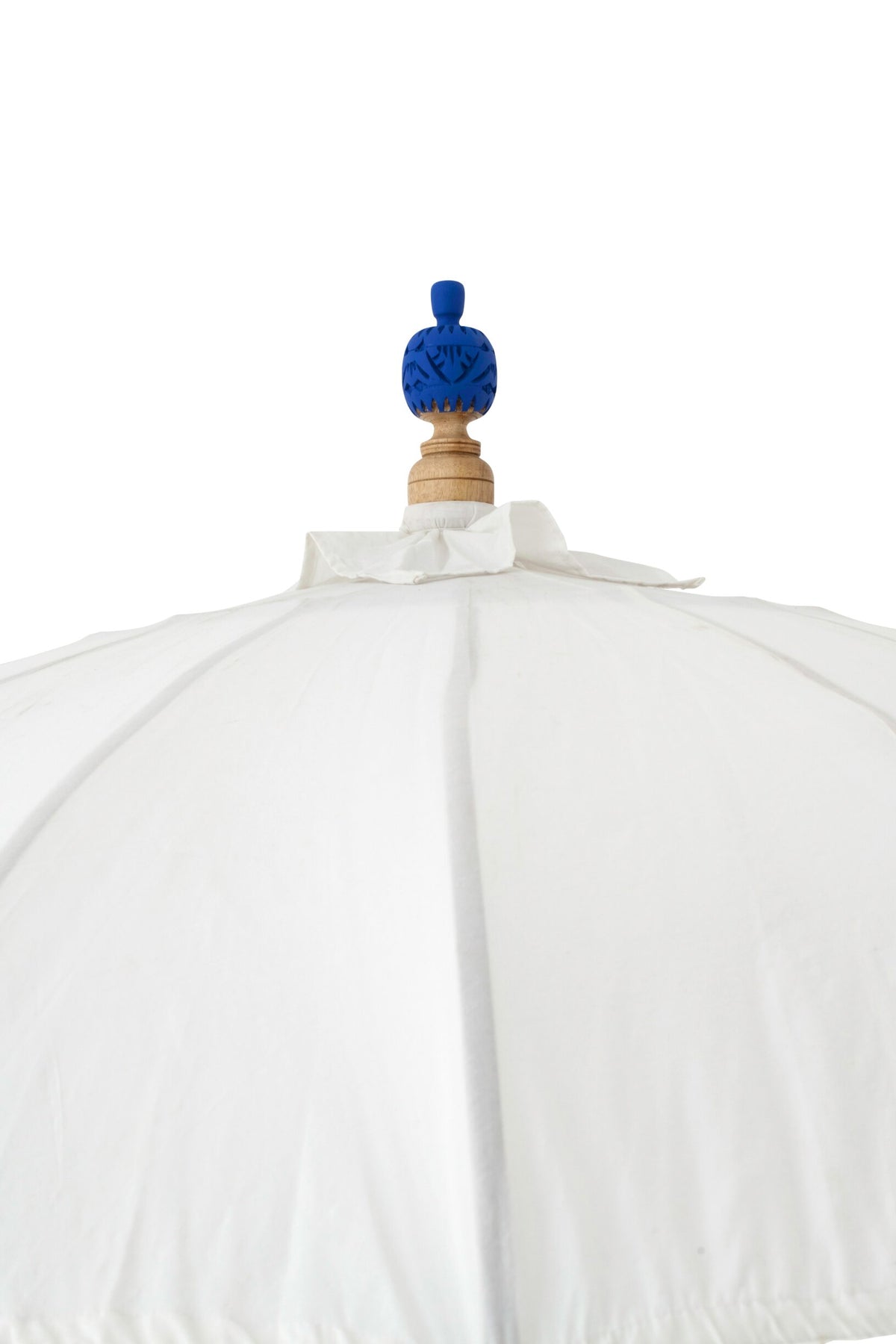 Parasol Flavie hout/katoen ecru/blauw