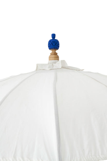 Parasol Flavie hout/katoen ecru/blauw