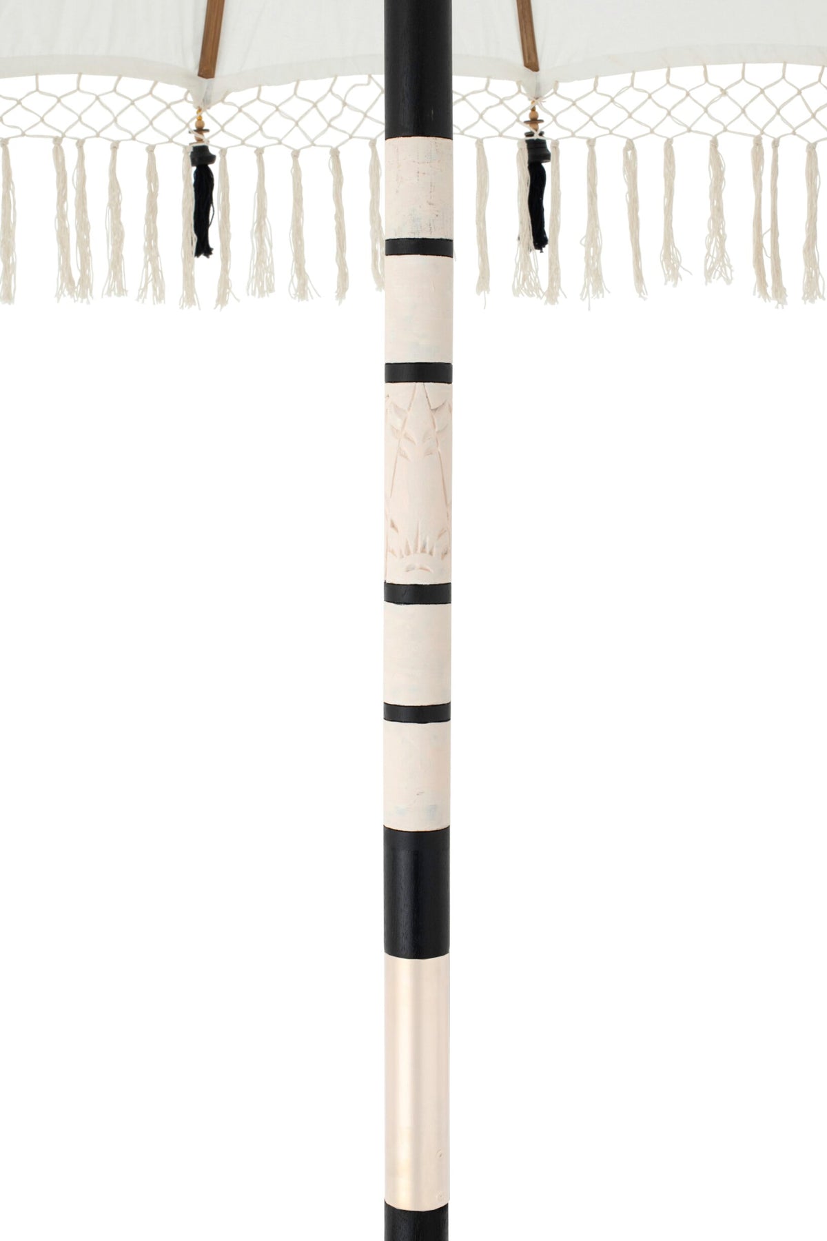 Parasol Flavie hout/katoen ecru/zwart