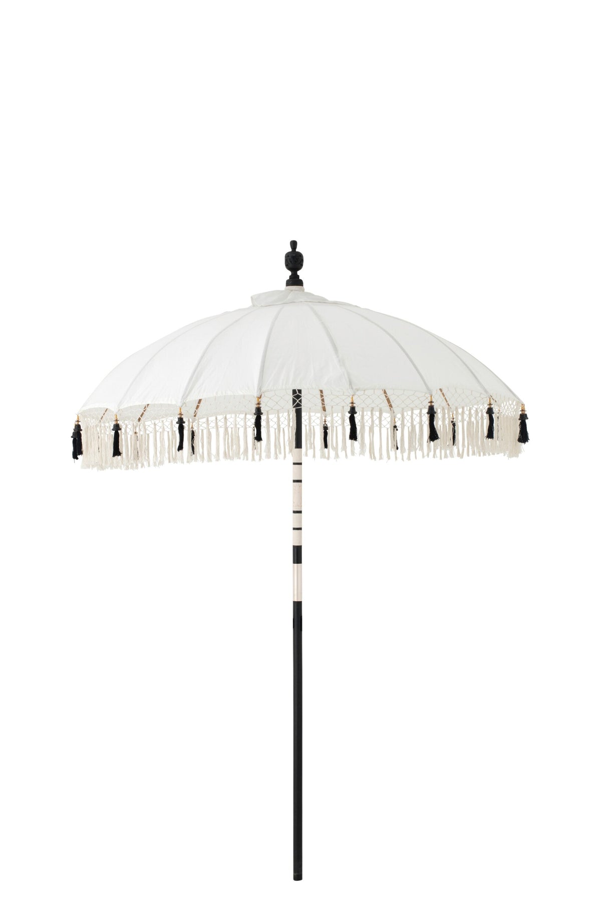 Parasol Flavie hout/katoen ecru/zwart