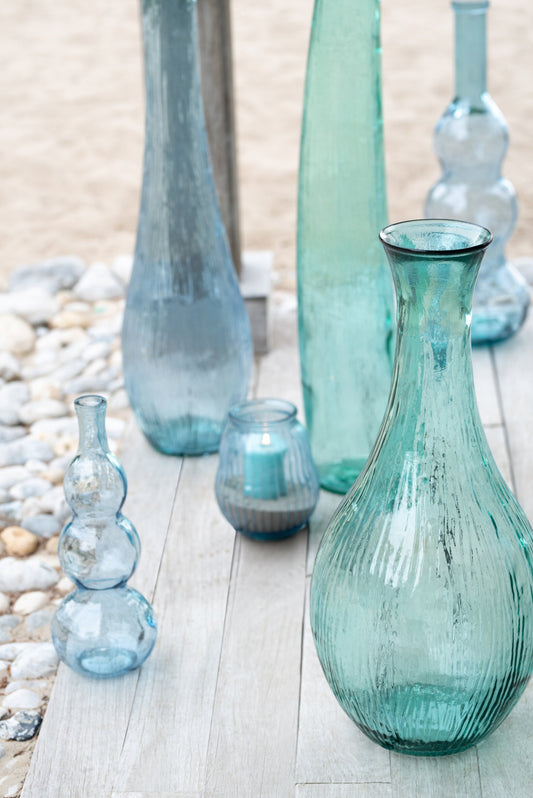 Floor Vase Glass Light Blue