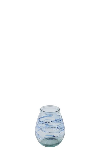 Windlicht Golf Glas Blauw