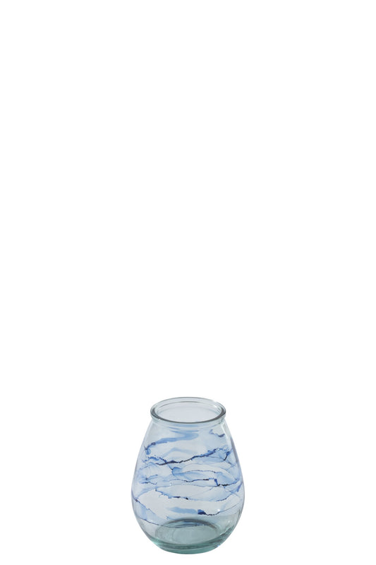Windlicht Golf Glas Blauw
