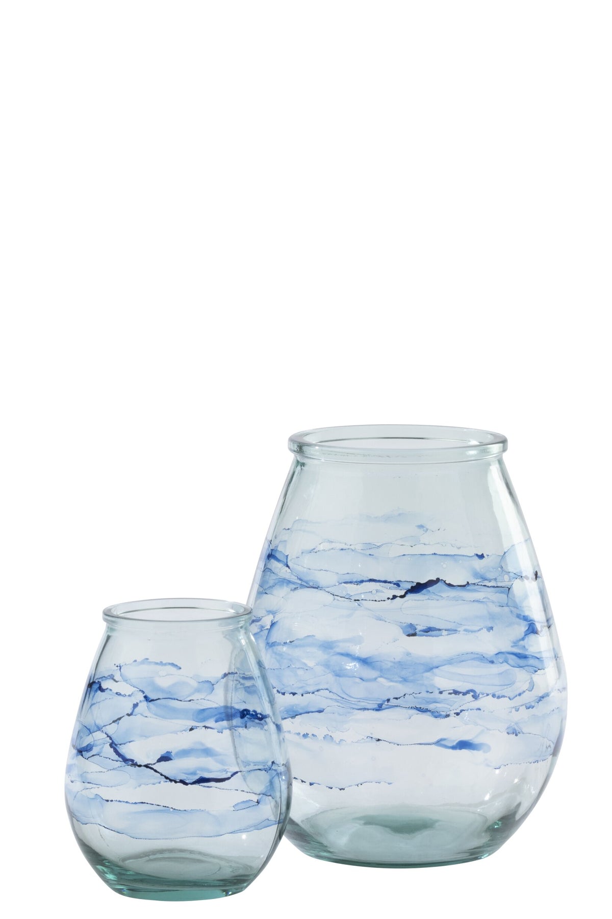 Windlicht Golf Glas Blauw