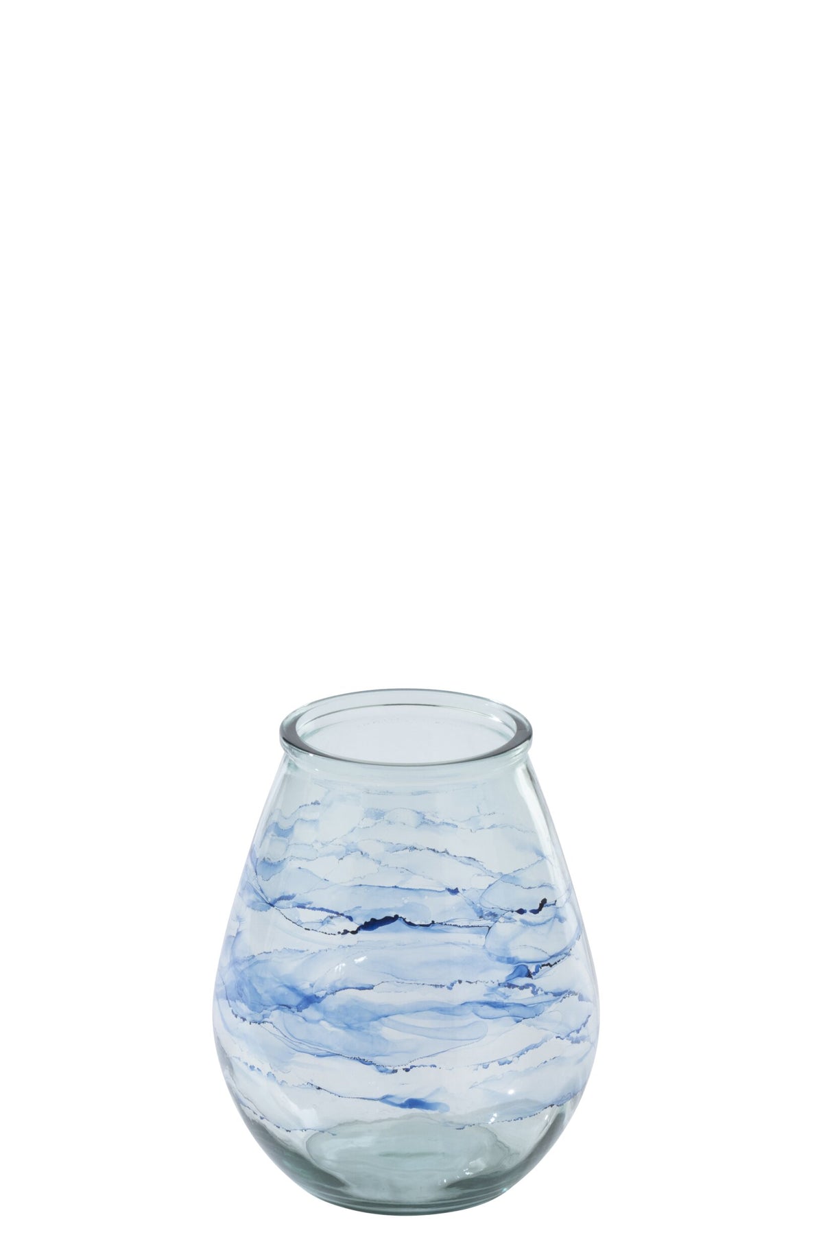 Windlicht Golf Glas Blauw