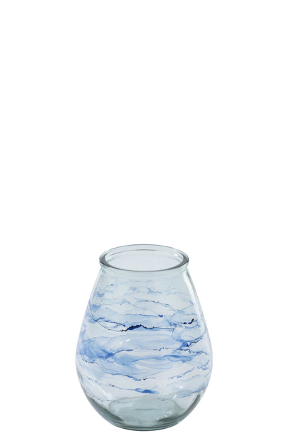 Windlicht Golf Glas Blauw