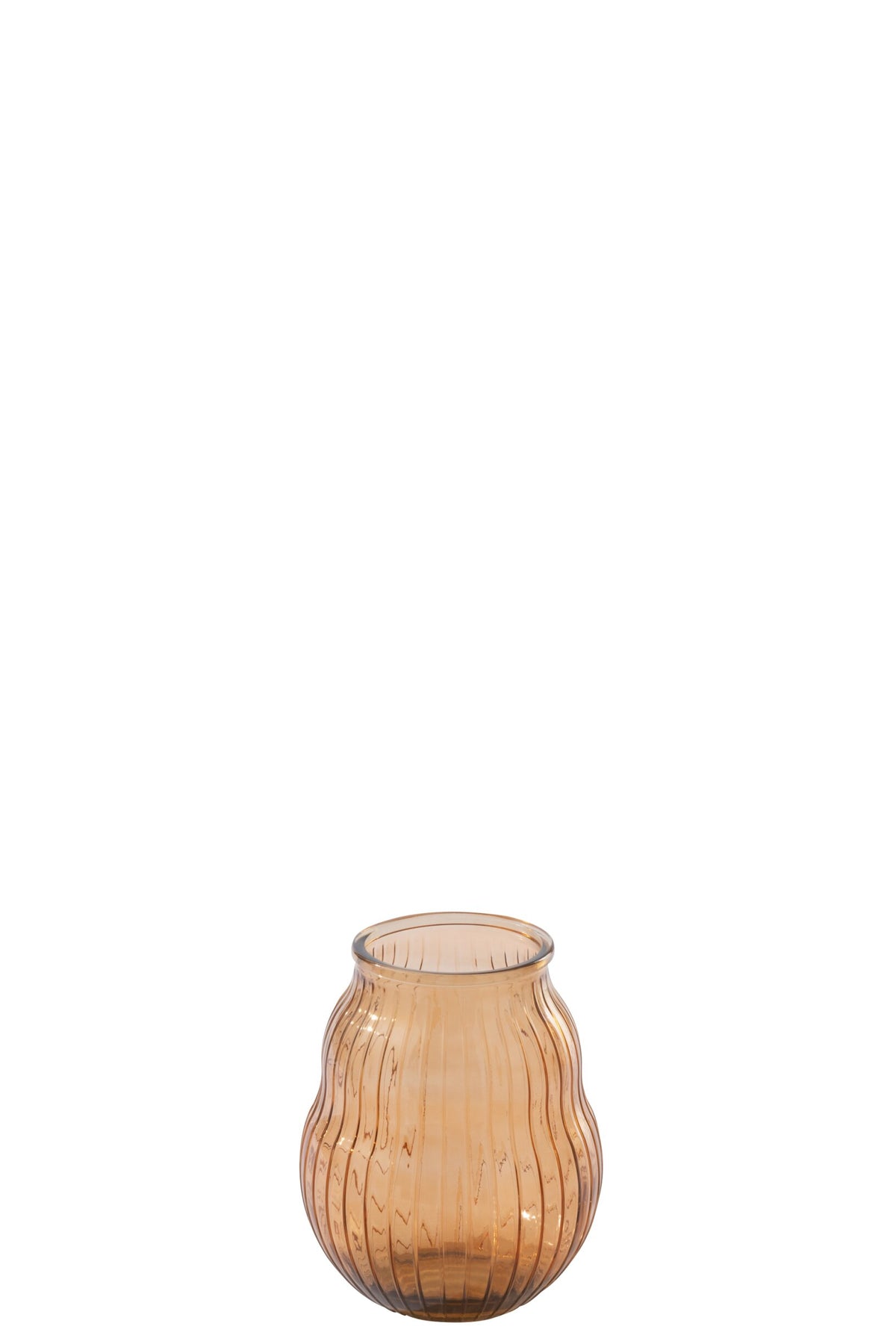 Windlicht Gestreept Glas Oranje